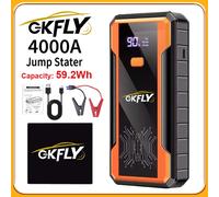 Arrancador de batería de coche GKFLY 59.2Wh 4000A 12V salida cargador de arranque de emergencia portátil para dispositivo de arranque de batería de refuerzo de coches 7000A with Pump