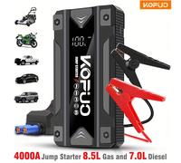 Arrancador de batería de coche KOPUO, arrancador de batería de coche de 3000/ para motores de de 8.5L y diésel de 7.0L, de portátil de 12V con USB/ de energía/ dual/luz LED, cargador de coche