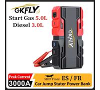 Arrancador de batería para coche, Banco de energía de 3000A, refuerzo de arranque de emergencia portátil, dispositivo de arranque automático de 12V para arranque de vehículo de gasolina 3000A