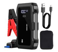 Arrancador de batería portátil, 8000 mAh, 12 V, paquete de refuerzo para sedanes y SUV, fuente de luz de emergencia de 3 modos, fuente de alimentación para motos de nieve y tractores