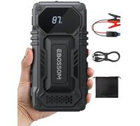 Arrancador de Baterías de Coche, 10000mAh Arrancador de Coches Portátil para Motor 12V, Jump Starter con Cables de Arranque de Batería con Pinzas Inteligentes, Booster con Linterna LED de Emergencia