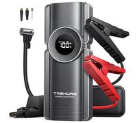 Arrancador de Baterias de Coche 4000A, 150 PSI Inflador, 12V Arrancador de Baterias de Coches (para 8.5L Gas o 8.0L Diesel) Jump Starter con Pantalla LCD, Luz LED