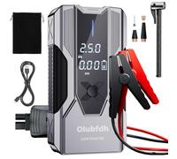 Arrancador de Baterias de Coche 4000A,Arrancador de Coches Portatil con Compresor,12V Booster Bateria(para 7L Gasolina o 5.5L Diesel),65W Carga Rápida,Jump Starter con Pantalla LCD,Linterna LED