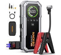 Arrancador de Baterias de Coche 8000A con Compresor, 160PSI Inflador de Neumáticos, Jump Starter 12V, Arrancador de Coches para Vehículo (Todo Gasolina o 12L Diésel), Pantalla LCD, Luz de Emergencia