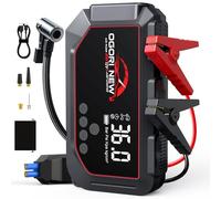 Arrancador de Baterias de Coche,Arrancador de Coche 7000A con 150PSI Compresor de Aire,Arrancador de Coches Portatil para 10L Gas o 8L Diesel,Jump Starter con Linterna LED de 3 Modos
