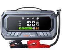 Arrancador de Baterias de Coche con Compresor de Air 6000A 160PSI YaberAuto Arrancador de Coche con 65W Carga Rápida (Todo Gas/12,0L Diesel), Arrancador con Inflador, Pantalla Grande y Linterna LED