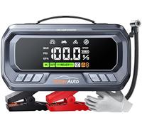 Arrancador de Baterias de Coche con Compresor de Air, 8000A 160PSI YaberAuto Arrancador de Coche Portatil (Todo Gas/12,0L Diesel) con 65W Carga Rápida, Inflador, Pantalla Grande y Linterna LED