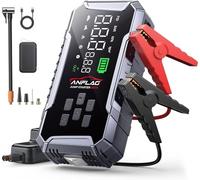 Arrancador de Baterias de Coche con Compresor de Air,ANFLAG 8000A 160PSI Arrancador(para All Gas/12L Diésel/Híbrido),26800mAh 12V Jump Starter con Clips de Seguridad Inteligentes/Martillo de seguridad