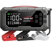 Arrancador de Baterias de Coche con Compresor de Air, ANFLAG 8000A 160PSI Arrancador(para All Gas/14L Diésel/Híbrido), 26800mAh 12V Jump Starter con Clips de Seguridad Inteligentes/Guantes/Luces
