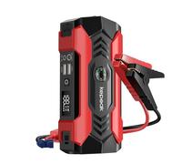 Arrancador de Baterias de Coches, Arrancador de Coches 2000A 12V, Jump Starter Clips de Seguridad Inteligentes y Luz LED, Arrancador de Coches Portatil para 4L Disésel o 6L Gas