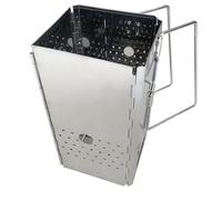 Arrancador de chimenea portátil de carbón con diseño plegable y bolsa de transporte, arrancador rápido de fuego para barbacoa, camping, cocina al aire libre