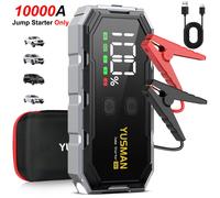 Arrancador de coche 10000A para los motores de y diésel de 10.0L, paquete de refuerzo de batería portátil de 12V con pantalla LCD grande, luz de emergencia LED, estuche de almacenamiento de EVA