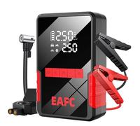 Arrancador de Coche 4 en 1, compresor de Aire, Bomba de inflado de 150 PSI, Banco de energía portátil de 1200 A 12V, Cargador de batería de Coche, Dispositivo de Arranque de Refuerzo (Negro+Pinza)