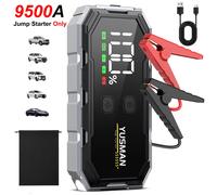 Arrancador de coche 9500A los motores de y diésel de 10.0, Booster de batería de coche de 12V con pantalla LCD grande y luz LED
