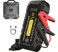 Arrancador de Coche de 2000A de Corriente de Arranque y 3000A de Pico, Booster de Batería de Litio 12V para Todos los Vehículos de Gasolina/Diésel, con Pinzas Inteligentes, Luz LED y Power Bank USB