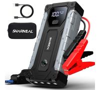 Arrancador de Coche, Gery 800A Arrancador de Baterías de Coche, 12V Arrancador de Portátil con para All Gasolina o 10L Diesel, Clips de Seguridad Inteligentes, Portable Jump Starter con Linterna LED