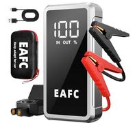 Arrancador De Coches 12000mAh, 5000A Arrancador De Baterias De Coche 12V(10L Gasolina/6L Diesel), Arrancador Bateria Moto con 3 Modos LED, Pantalla LCD, Salidas USB 2.0, Bolso de Mano