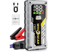 Arrancador de Coches 6000A 12V Arrancador de Baterias (para 10.0L de Gasolina o 8L de Diésel) Jump Starter Clips de Seguridad Inteligentes, Luz LED, USB Carga Rápida Arrancador Bateria