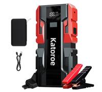 Arrancador de Coches 6000A, Arrancador de Baterias de Coche(10L Gasolina o 8L Diésel), 12V Jump Starter con Pantalla LED, Luz de Emergencia