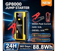 Arrancador de coches GKFLY 3000A/5000A/9000A, banco de energía, cargador de batería de coche de 12V, dispositivo de arranque de emergencia automático. PEAK 8000A