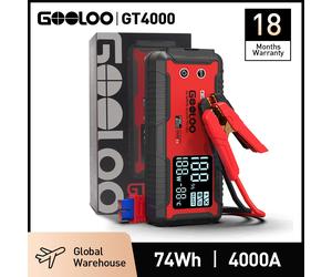 Arrancador de Coches GOOLOO de 20000 mAh, Batería de Coche de 12 V, Corriente Máxima de 4000 A, Cargador Portátil, Banco de Energía Portátil para Dispositivos de Emergencia GT4000-New