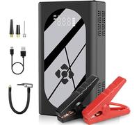 Arrancador de emergencia de coche 3000 A, Booster batería multifuncional 4 en 1, salto de arranque con LED, 12 V arrancador batería de coche con inflador de 150 PSI, pinza de seguridad y pantalla LCD