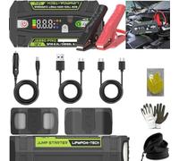 Arrancador de emergencia para coche/camión/SUV 2250 A, batería 12 V motores hasta 8.0 l gasolina y 6,0 l diésel Power B. 30 W + linterna Jump Starter portátil compatible con Infiniti Q30 1.6t 156 CV