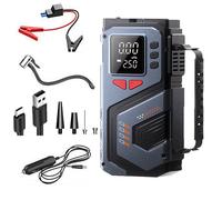 Arrancador portátil para Coche con Bomba de Aire-batería de 12V (hasta 4,0 L de Gasolina/2,5 L de diésel),Pantalla Digital,batería Externa,Kit de Emergencia para Coches,Camiones y Motocicletas(Black)