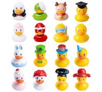 arrderly 16 minifiguras de patos pequeños a granel, decoración de patos para paisajes en miniatura, figuras de patos en miniatura para casa de muñecas y decoración de jardín