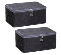 arrderly 2 cajas con cerradura, cajas de almacenamiento, caja de tela plegable con asas, caja con cerradura para ropa, juguetes (30 x 20 x 14 cm)