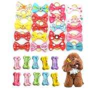 arrderly 30 accesorios para el pelo de mascotas, lazos para el pelo de perros pequeños con bandas elásticas de goma, accesorios para el pelo de perro, gatito, accesorio de aseo para pelo largo,