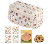 arrderly Estuche para lápices, bonito estuche de lápices de animales de dibujos animados para niñas, niños, niños, escuela, artículos de papelería, gran capacidad, oficina, marcadores, estuche de