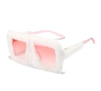 arrderly Gafas de sol cuadradas de felpa suave, elegantes y esponjosas, decoración divertida perfecta para fiestas de cumpleaños, juegos de rol de disfraces