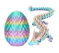 arrderly Huevo de dragón 3D, dragón de cristal en huevo de dragón, huevo sorpresa, juguete articulado de dragón, juguetes antiestrés para decoración del hogar, oficina, juguetes de escritorio