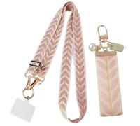 Arrderly Paquete de 2 cordones para teléfono celular, cadenas ajustables para teléfono móvil, rosa