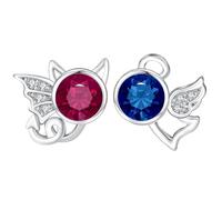 Arrebol Pendientes Mujer Plata de Ley 925 - Pendientes de Ángel y Diablo, Regalos Víspera de Todos los Santos Originales para Mujeres Hermanas Amigos