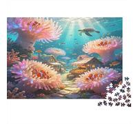 Arrecife de Coral Escena Submarina Puzzle de 1000 Piezas Puzzle para Adultos Puzzle de Papel Mundo Acuático Actividad Familiar Relajación Decoración Hogar Regalo 52x38cm/1000pcs
