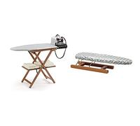 Arredamenti Italia Astir Plegable de Plancha en Madera de Haya, Textil + Mangas Stiromanicas, Color: Cerezo