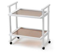 Arredamenti Italia Carrito de Cocina Anthony, Madera - Servicio/decoración - 2 bandejas - Color: Blanco Ar-It il Cuore del Legno