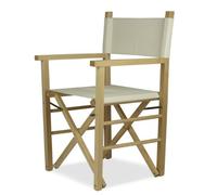 ArredaSì Silla Director de Cine, Estructura en Madera teñida Natural con Respaldo y Asiento en algodón Beige - Regista P-MC