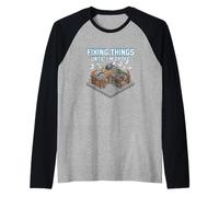 Arreglando Cosas hasta Que Estoy Roto DIY Home Repair Handyman Camiseta Manga Raglan