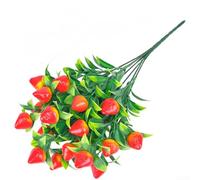 Arreglo de frutas artificiales de 7 puntas con limón, granada, mango, naranja, melocotón, fresa, para escritorio de oficina y exhibición de espacios minoristas (fresa)