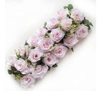 Arreglo floral artificial para decoración de bodas, incluyendo marcadores de pasillo y detalles de fondo (rosa claro)