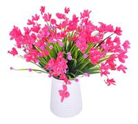 Arreglo floral de magnolia artificial de 7 tallos para decoración de telón de fondo de boda, hogar, barra o estantería (rojo)