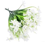 Arreglo floral de magnolia artificial de 7 tallos para decoración de telón de fondo de boda, hogar, barra o estantería (blanco)