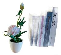 Arreglo floral de seda inspirado en peonía en maceta para un ambiente tranquilo en salas de espera de atención médica o espacios educativos (rosa pálido)