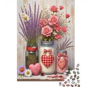 Arreglo Floral rústicos 1000 Piezas Cartón Extra Grueso Paquete De Rompecabezas para Adultos Desafío Juego Educativo Decoración De Paredes Idea De Regalo 70x50cm/1000pcs