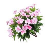 Arreglos florales artificiales de Impatiens, flores de tela que no destiñen para lugares interiores, fiestas y espacios aptos para mascotas, tallos florales