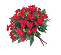 Arreglos florales artificiales de Impatiens, flores de tela que no destiñen para lugares interiores, fiestas y espacios aptos para mascotas, tallos florales
