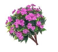 Arreglos florales artificiales de Impatiens, flores de tela que no destiñen para lugares interiores, fiestas y espacios aptos para mascotas, tallos florales